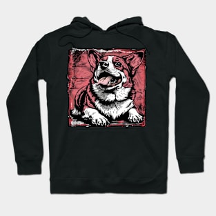 Retro Art Pembroke Welsh Corgi Dog Lover Hoodie